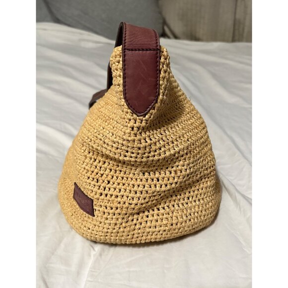 Helen Kaminski Crochet Raffia & Leather Crochet Boho Hobo Shoulder Crossbody Bag - Picture 11 of 16